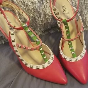 Multi  colored  shoes